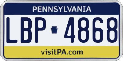 PA license plate LBP4868