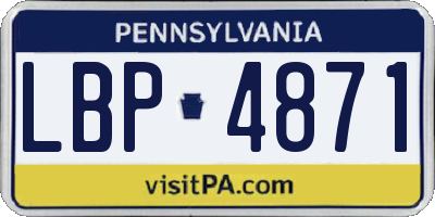 PA license plate LBP4871