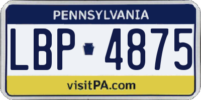 PA license plate LBP4875