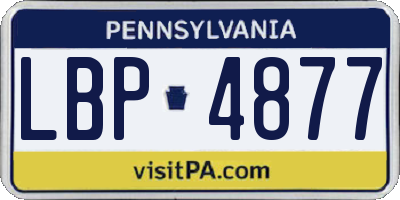 PA license plate LBP4877