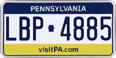 PA license plate LBP4885