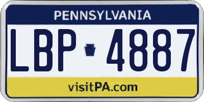 PA license plate LBP4887