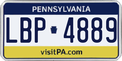 PA license plate LBP4889