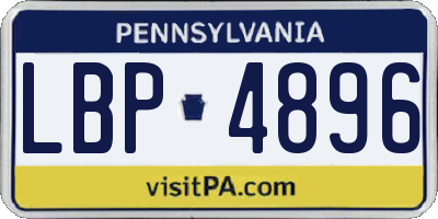 PA license plate LBP4896