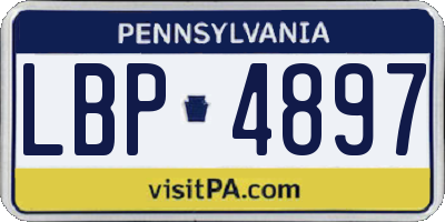 PA license plate LBP4897