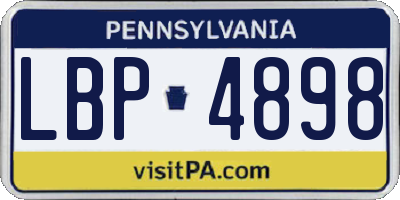 PA license plate LBP4898