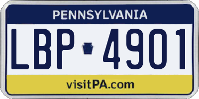 PA license plate LBP4901