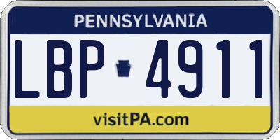PA license plate LBP4911