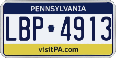 PA license plate LBP4913