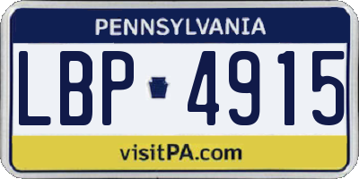 PA license plate LBP4915