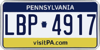PA license plate LBP4917