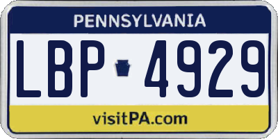 PA license plate LBP4929