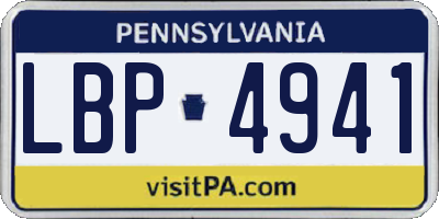PA license plate LBP4941