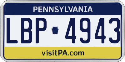 PA license plate LBP4943