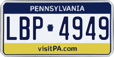 PA license plate LBP4949