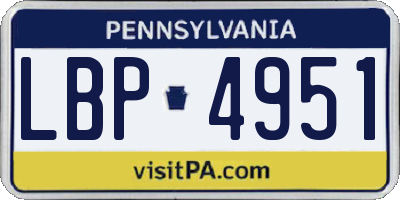 PA license plate LBP4951
