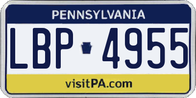PA license plate LBP4955