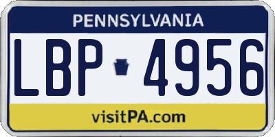 PA license plate LBP4956