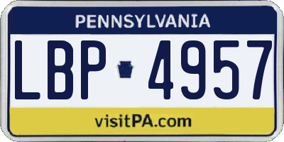 PA license plate LBP4957
