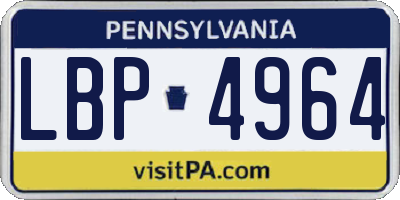 PA license plate LBP4964