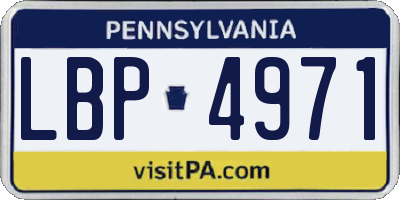 PA license plate LBP4971