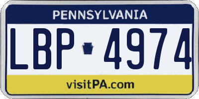 PA license plate LBP4974