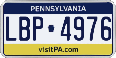 PA license plate LBP4976