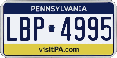 PA license plate LBP4995