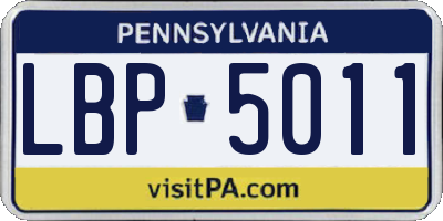 PA license plate LBP5011