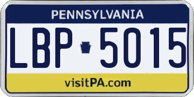 PA license plate LBP5015