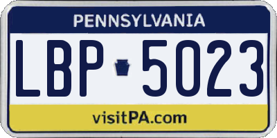PA license plate LBP5023