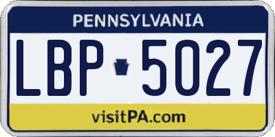PA license plate LBP5027