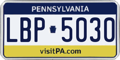 PA license plate LBP5030