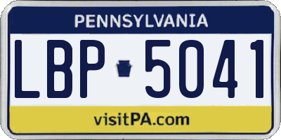 PA license plate LBP5041