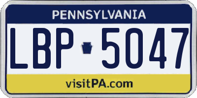 PA license plate LBP5047