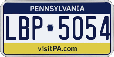 PA license plate LBP5054