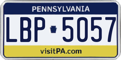 PA license plate LBP5057