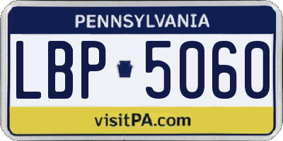 PA license plate LBP5060