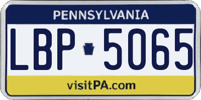 PA license plate LBP5065