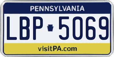 PA license plate LBP5069