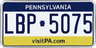 PA license plate LBP5075