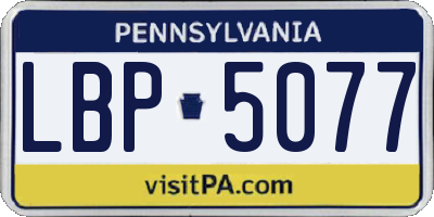 PA license plate LBP5077