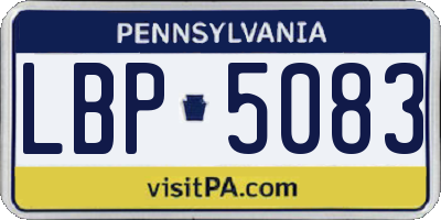 PA license plate LBP5083