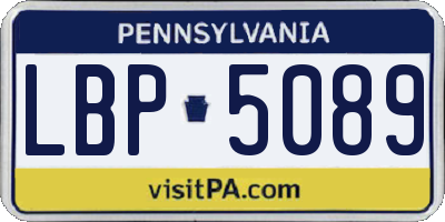 PA license plate LBP5089