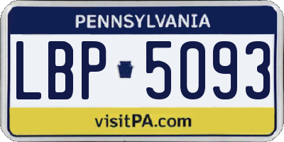 PA license plate LBP5093