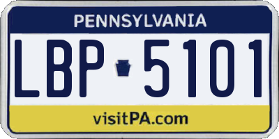 PA license plate LBP5101