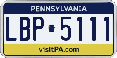 PA license plate LBP5111