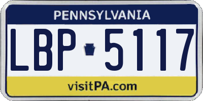 PA license plate LBP5117