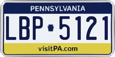 PA license plate LBP5121