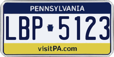 PA license plate LBP5123